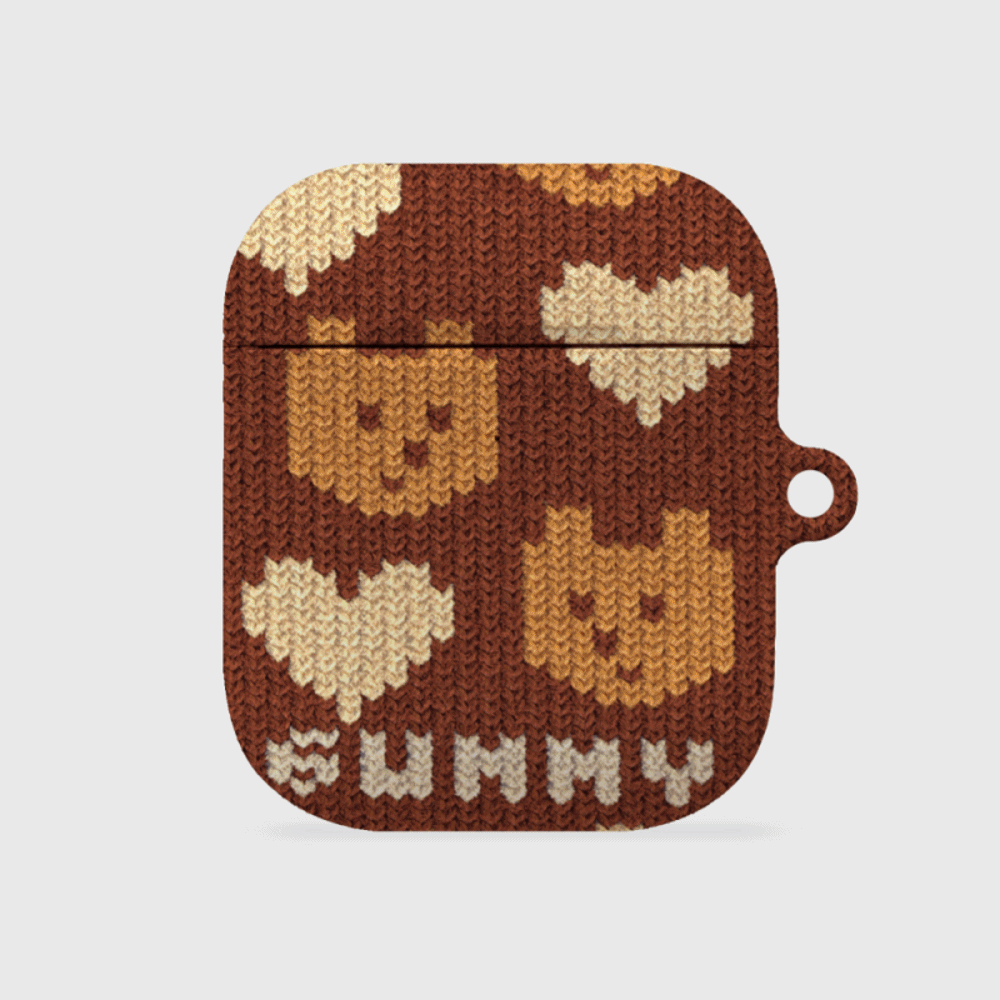 brown knit gummy [hard 에어팟케이스 시리즈]