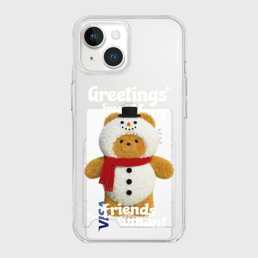 greetings gummy snowman [투명 카드수납 케이스]