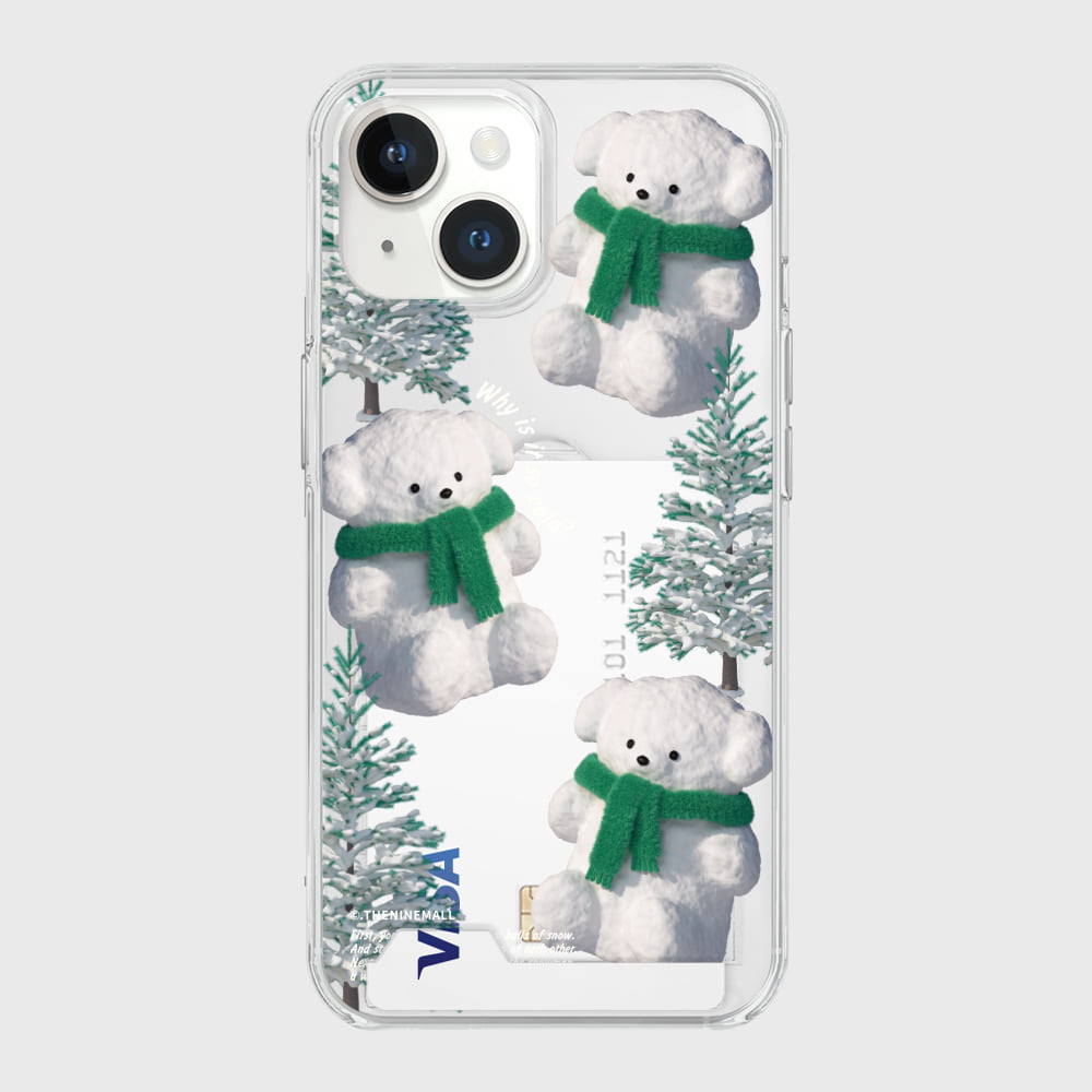pattern puppy snowman [투명 카드수납 케이스]
